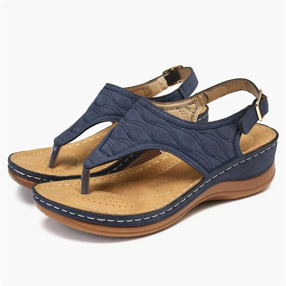 Damen Leder Riemchensandalen