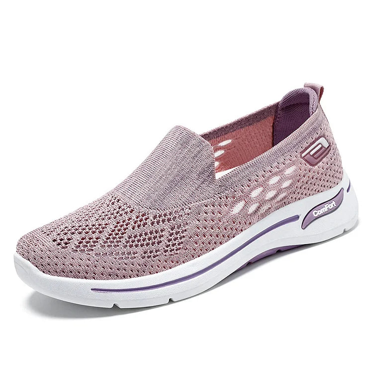 Womens Damen Slip On Memory Foam Casual Smart Walking Arbeit Trainer Schuhe Größe