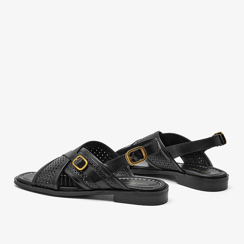 Geflochtene flache Sandalen für Frauen