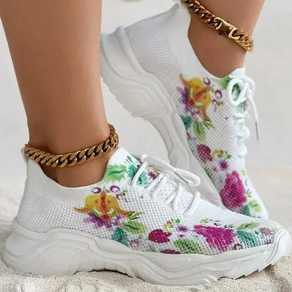 Orthopädische Turnschuhe mit Blumenmuster