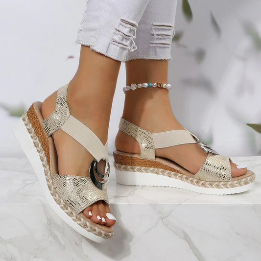 Sommer Rom Wedge Strand Sandalen