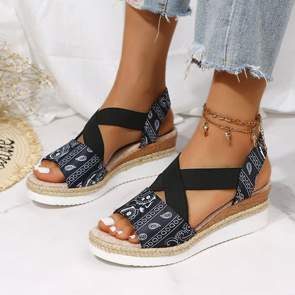 Druckdesign-Plattform-Keilsandalen