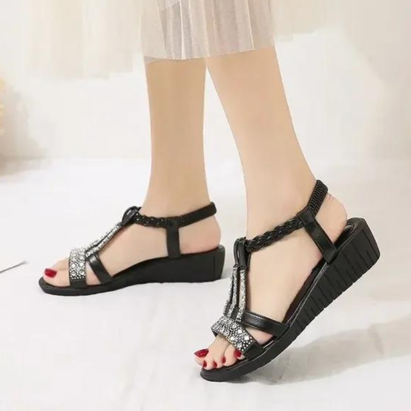 Orthopädische Boho Riemchensandalen