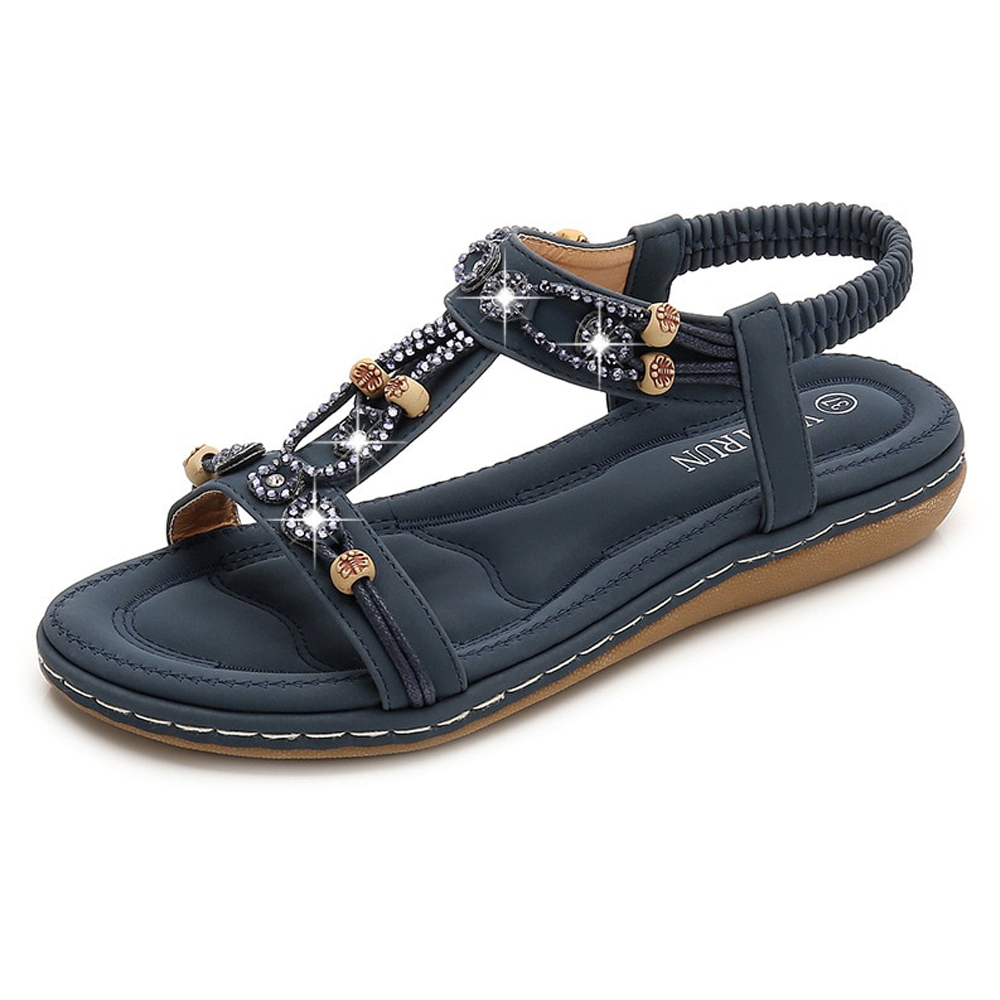 Perlen-Slip-On-Sandalen