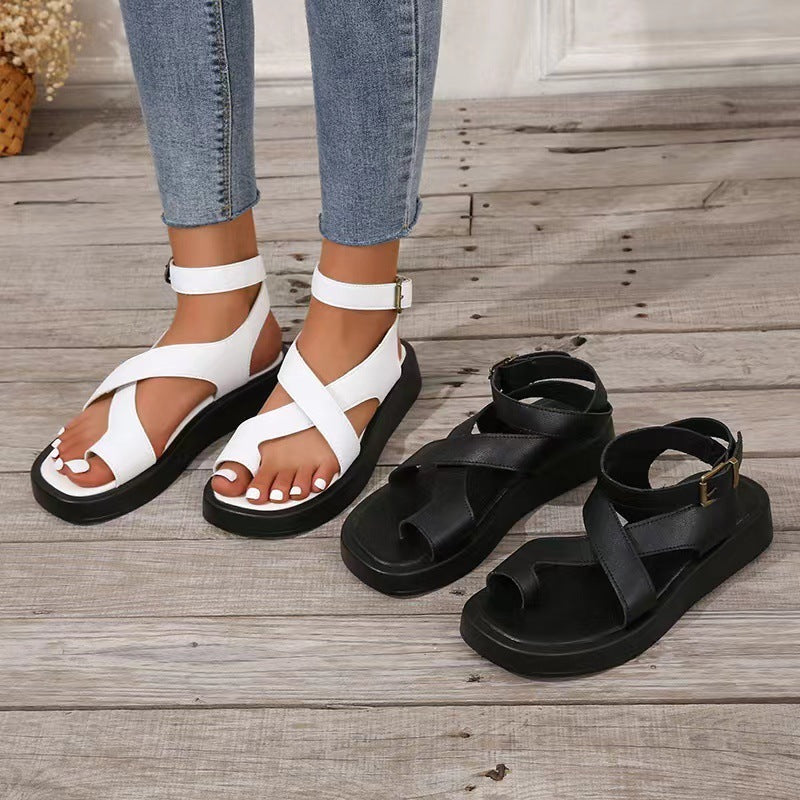 Frauen römischen Stil Knöchel Schnalle Plattform Sandalen