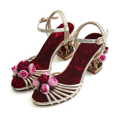 Sandalen Peep Toe Riemchenschuhe Birdcage High Heels