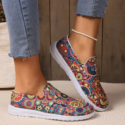 Canvas-Sneakers mit Blumenmuster für Frauen