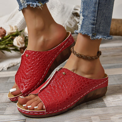 Mode Muster Keile Sandalen Sommer