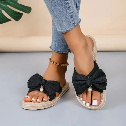 Sommer Neue Trend Schleife Detail Knoten Wedge Sandalen