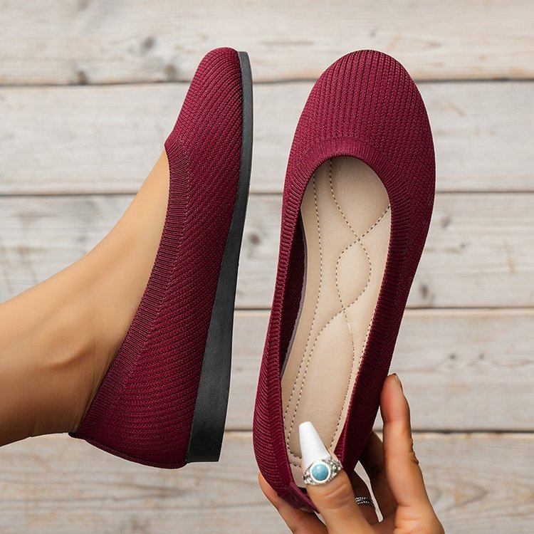 Hohe Qualität Schuhe Weiblich Runde Kopf Frauen Flats