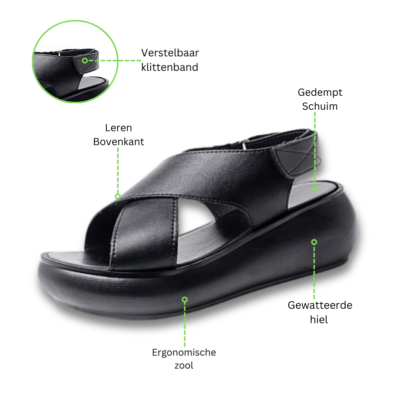 Lässige orthopädische Sandalen mit überkreuztem Riemen und Klettverschluss