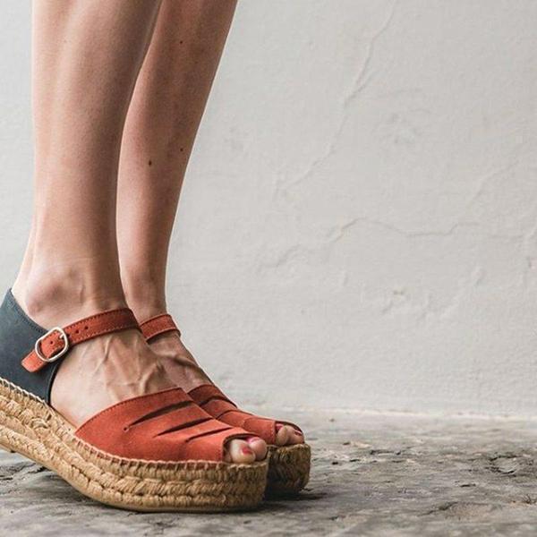 Boho-Espadrille-Keilsandalen