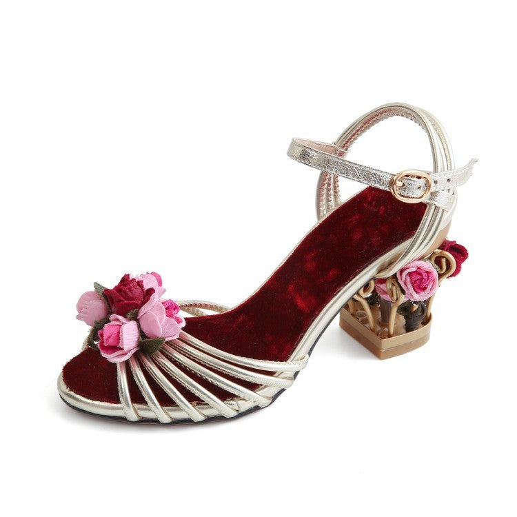 Sandalen Peep Toe Riemchenschuhe Birdcage High Heels