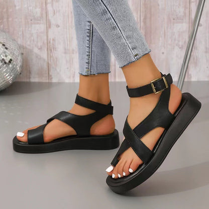 Frauen römischen Stil Knöchel Schnalle Plattform Sandalen