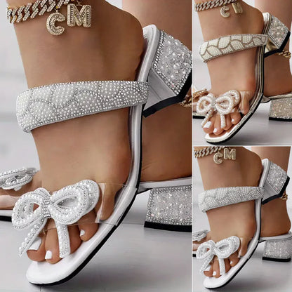 Frauen Mode Perle Bowknot Sandalen