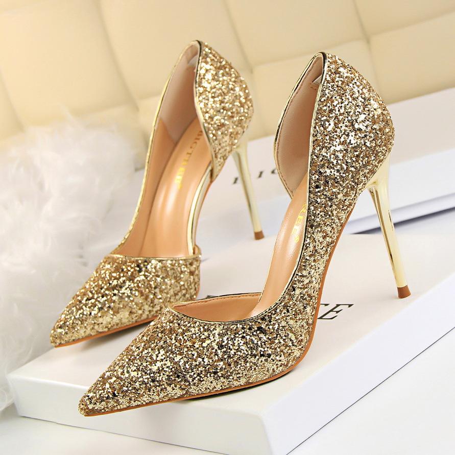 Frauen Glitter Dekor Stiletto