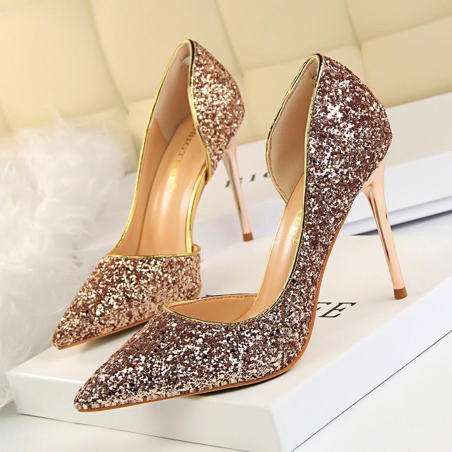 Frauen Glitter Dekor Stiletto