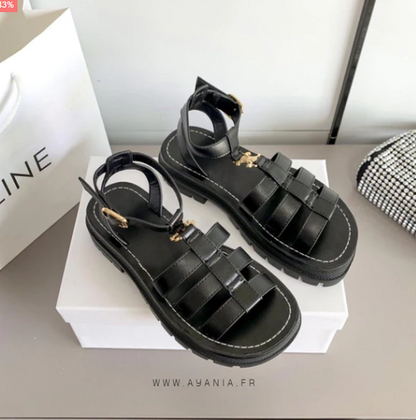 Sommer neue hohle runde Zehensandalen