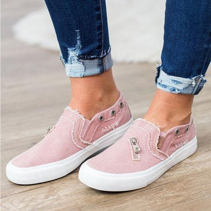 Denim Einfarbige Segeltuchschuhe