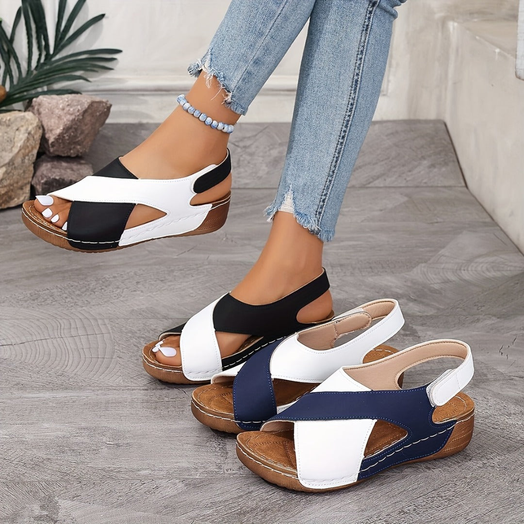 Block Cross Strap Wasserdichte Keilsandalen