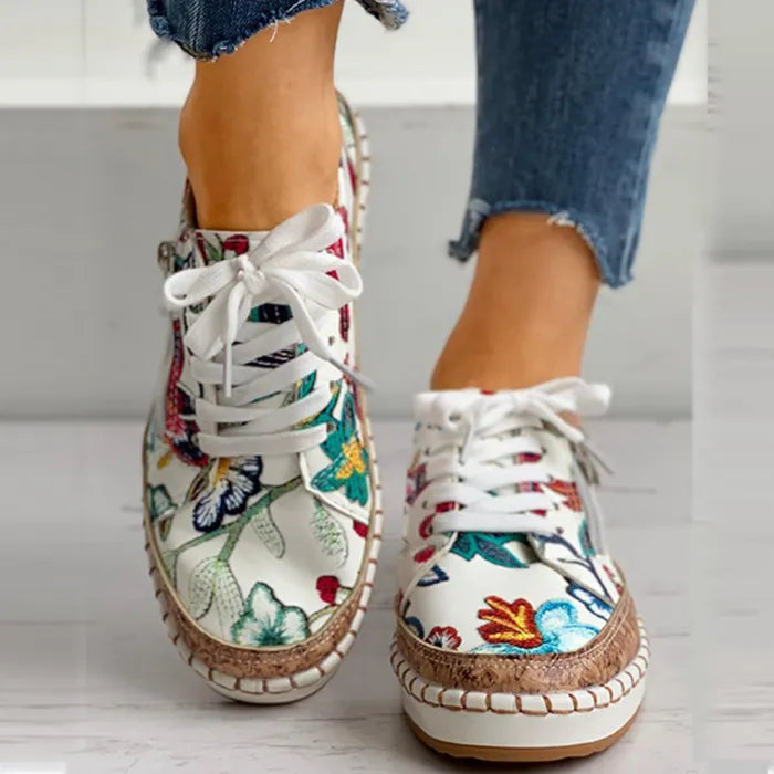 Matilda| Mode Elegante Floral Gedruckt Runde Casual Turnschuhe