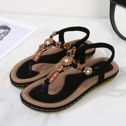 Perlen-Slip-On-Sandalen