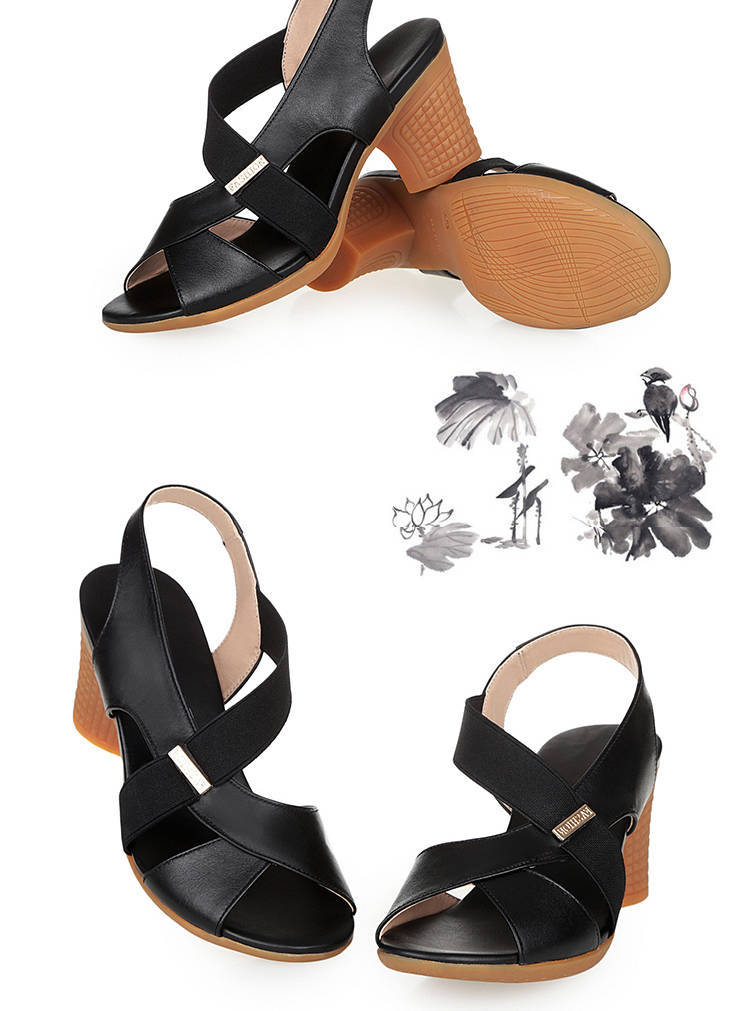 Frauen Mode Leder Sandalen