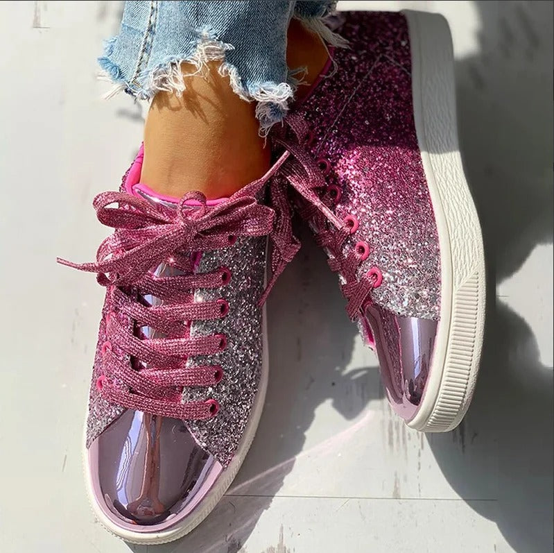 Glitter Casual Weibliche Turnschuhe