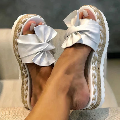 Damen Sandalen Sommer Bowknot Plattform