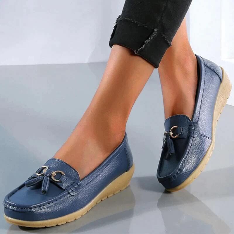 Sommer - Flache Loafers aus Leder