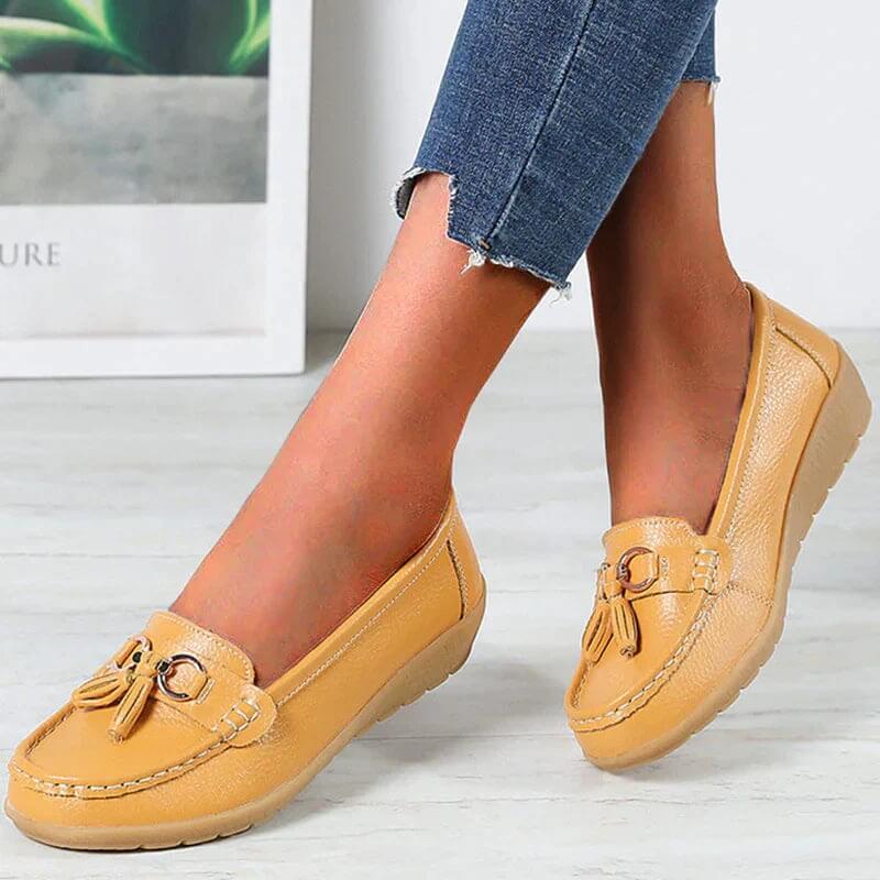 Sommer - Flache Loafers aus Leder