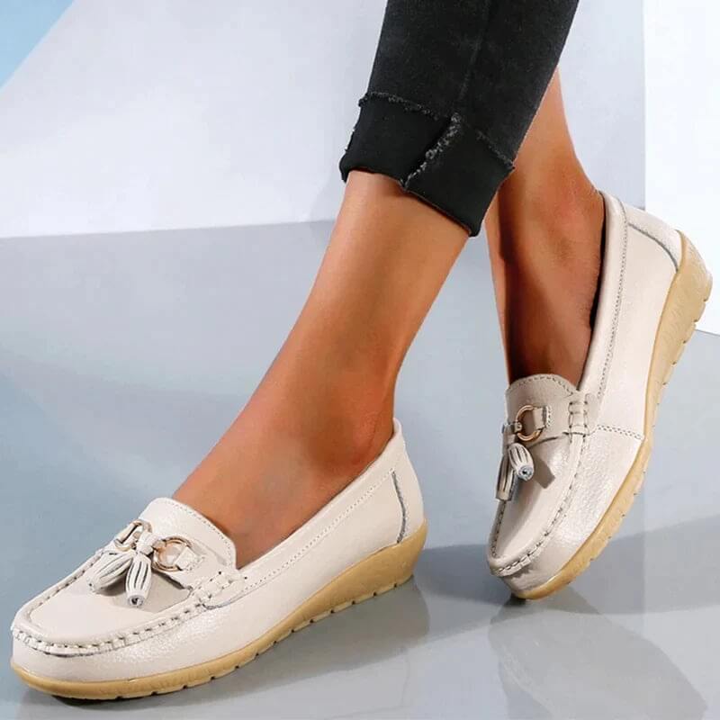 Sommer - Flache Loafers aus Leder