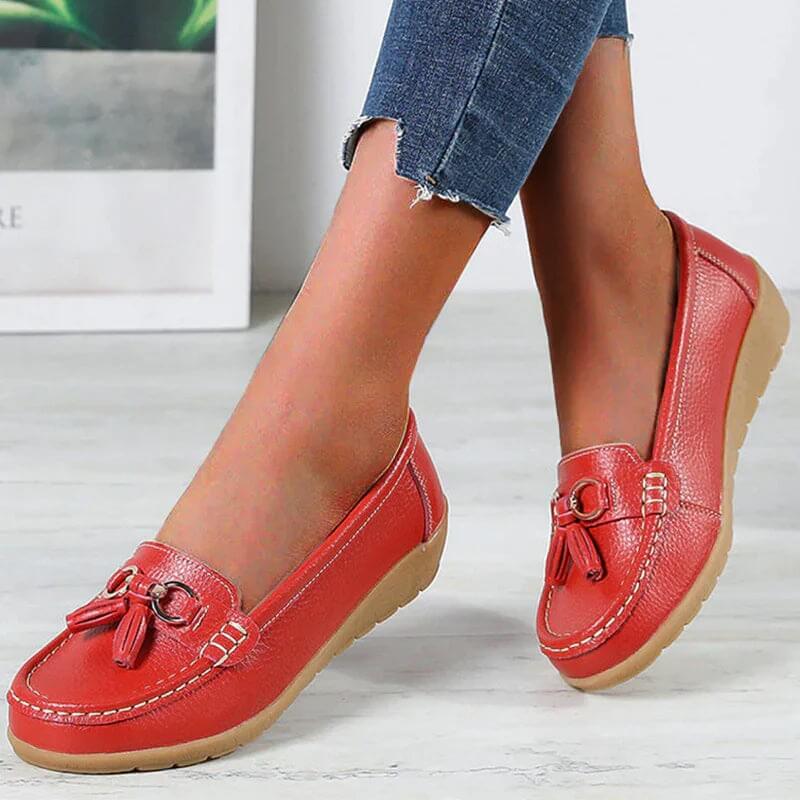 Sommer - Flache Loafers aus Leder