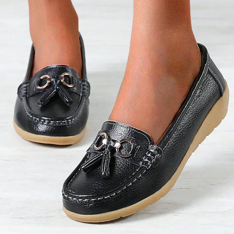 Sommer - Flache Loafers aus Leder