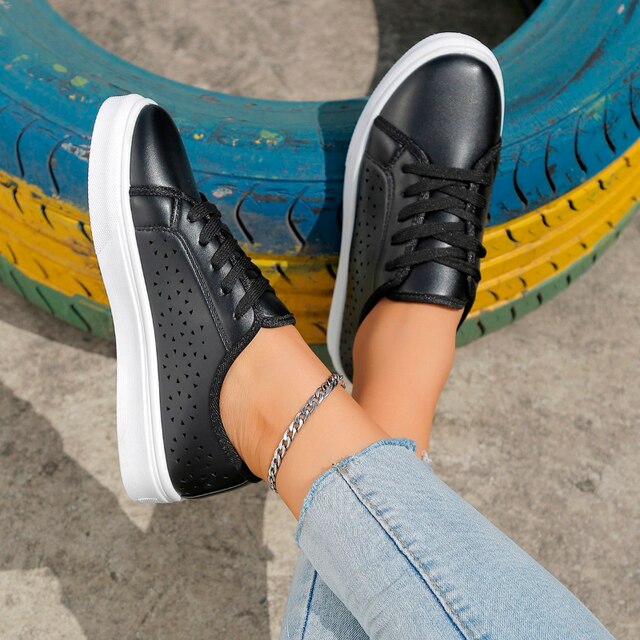 Casual Flats Low Top Atmungsaktive Turnschuhe