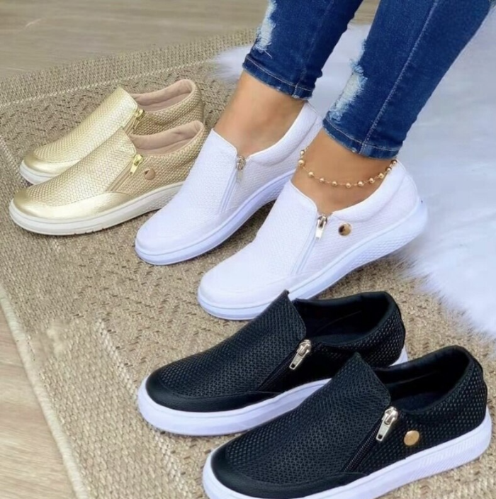 Frauen Comfy Slip On Wohnung Walking Schuhe