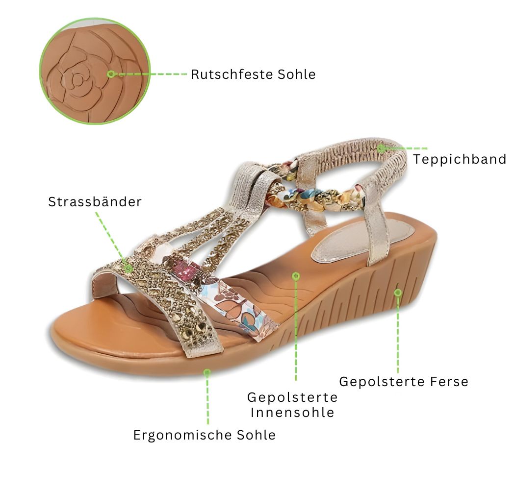 Orthopädische Boho Riemchensandalen