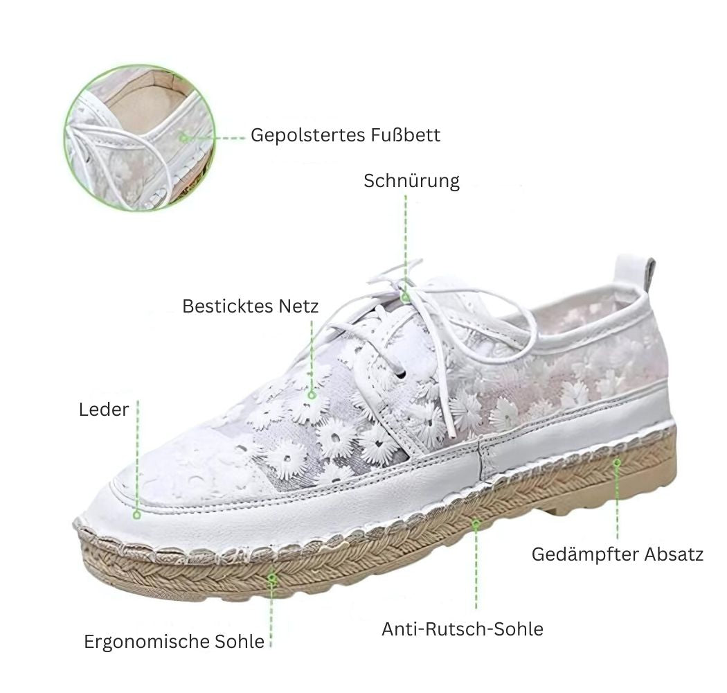 Orthopädische Mesh-Schuhe mit floralen Akzenten