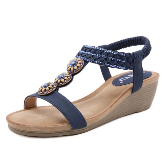 Sandalen Damen Nieten Ethnischer Stil