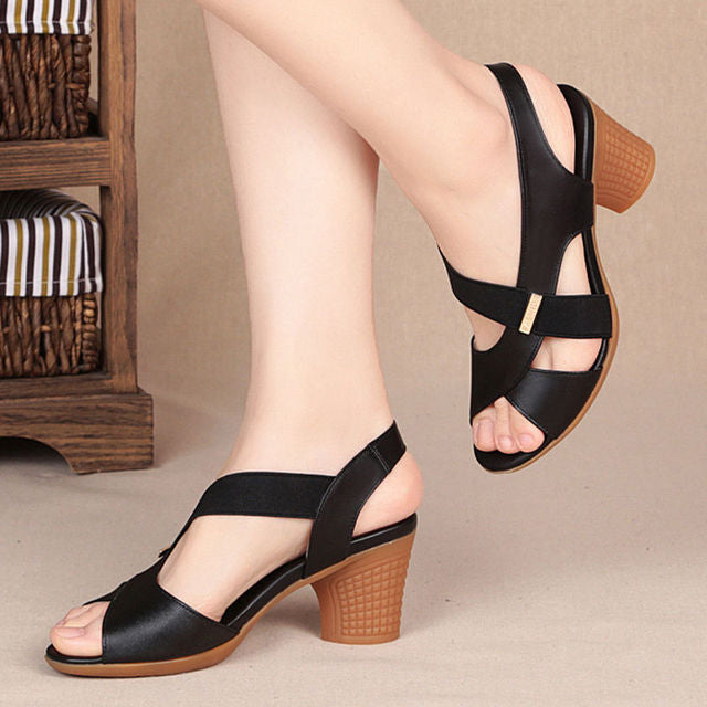 Frauen Mode Leder Sandalen