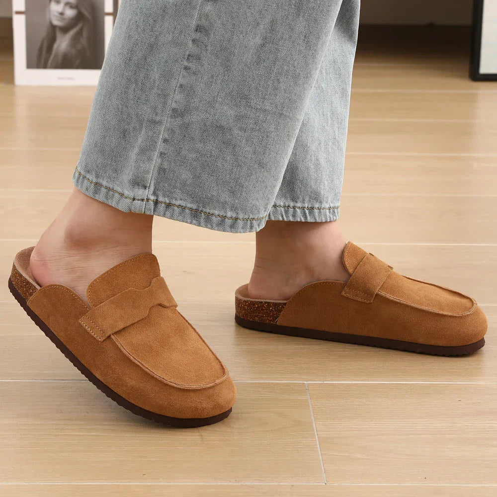 Wildleder Stylische Leder Clogs