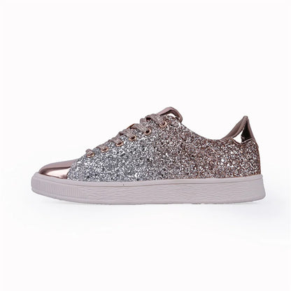 Damen Silber Glitter Slip-On Sneakers