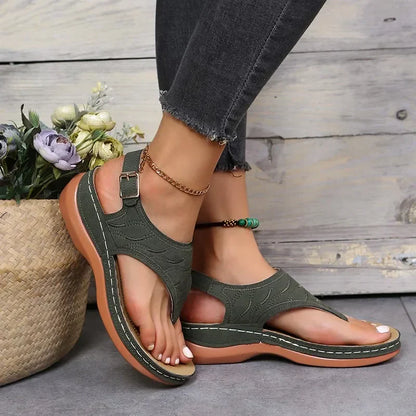 Wedge-Zehenstegsandalen für Frauen