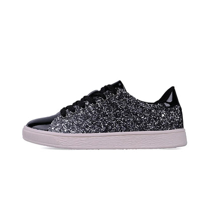 Damen Silber Glitter Slip-On Sneakers