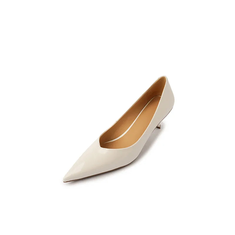 Hochwertige Leder elegante spitze High Heel Pumps