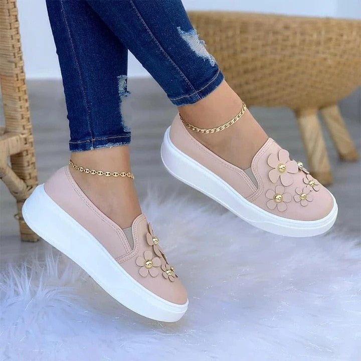 Damen Casual Floral Loafers Sneakers