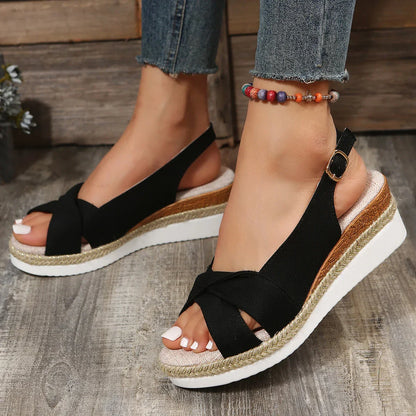 Mode Peep Toe Wedge Sandalen