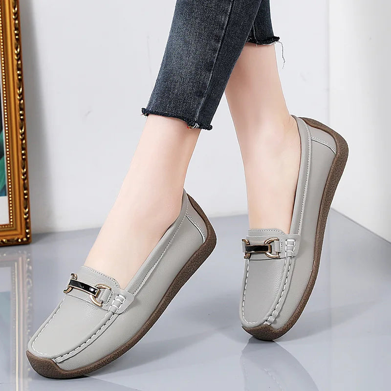 Echtes Leder Damen Loafers