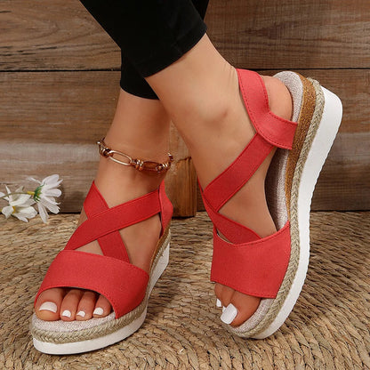 Damen Casual Cross-Strap Retro Sandalen