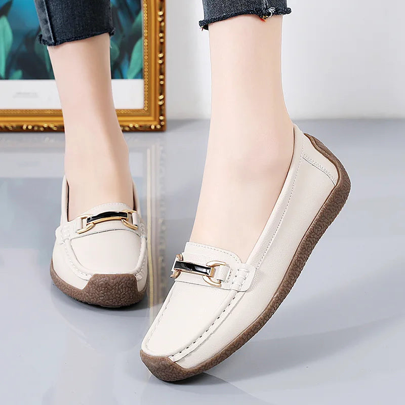 Echtes Leder Damen Loafers